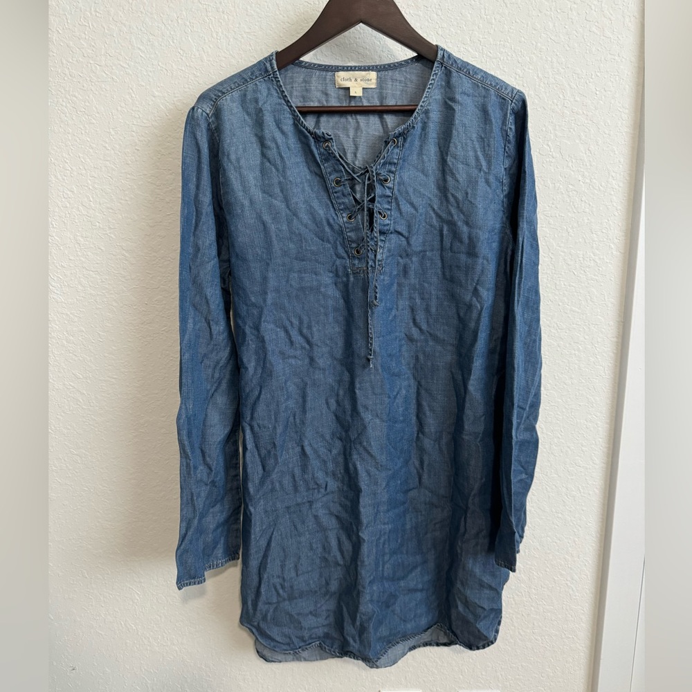 Cloth & Stone Blue Denim Dress